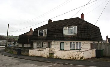 Maisons préfabriquées de type Cornish à Barnstaple en mauvais état et aujourd'hui détruites