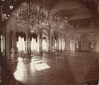 Taneční sál, Jabłonowski Palace, Varšava, fotografie na albuminovém papíru, 1870