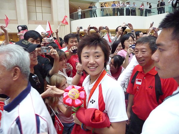Feng at a ceremony on 25 August 2008 welcoming Team Singapore home from the 2008 Summer Olympics in Beijing