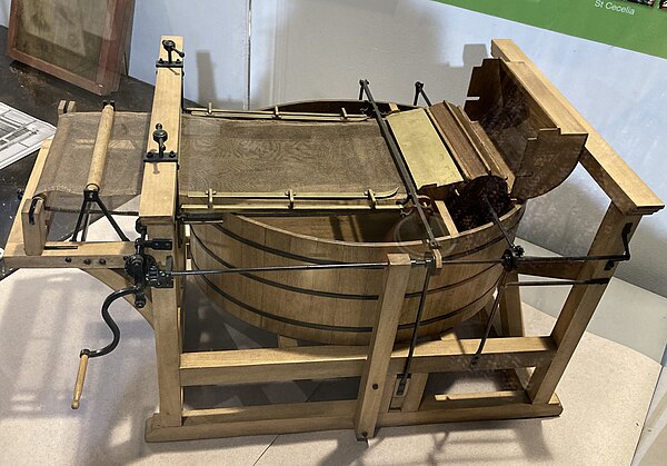 Model of a Fourdrinier continuous paper making machine at Frogmore Paper Mill