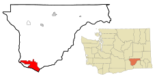 Franklin County Washington Incorporated and Unincorporated areas Pasco Highlighted.svg