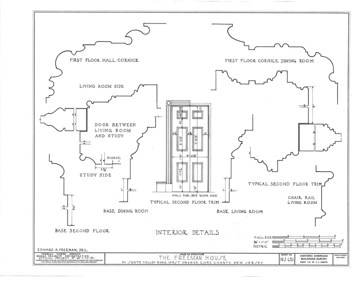 File:Freeman House, 61 South Valley Road, West Orange, Essex County, NJ HABS NJ,7-ORAW,3- (sheet 19 of 22).png