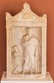 3653) Stèle funéraire grecque, homme et jeune enfant, Eretrie, Eubée, , 29 septembre 2016