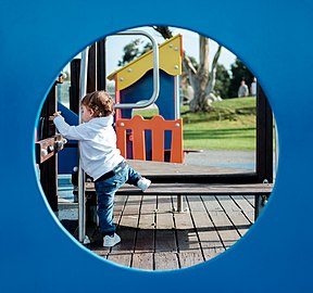 Gabriel at St. Peter's Hill playground, A Coruña, Galicia, Spain