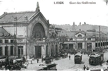 The second Liège-Guillemins railway station (1882), pictured in 1905