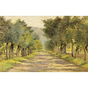 530 Path through the olive trees label QS:Len,"Path through the olive trees" 1885