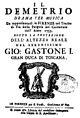 Giovanni Battista Pescetti - Demetrio - titlepage of the libretto - Florence 1733.jpg