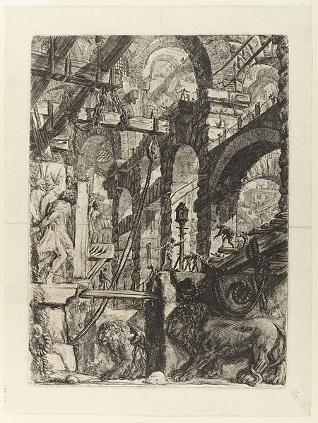 File:Giovanni Battista Piranesi - Le Carceri d'Invenzione - Second Edition - 1761 - 05 - The Lion Bas-Reliefs.jpg