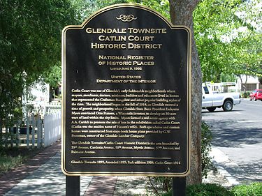 National Register of Historic Places "Catlin Court Historic District" marker Glendale-Catlin Court- Catlin Court Historic District NRHP Marker.JPG