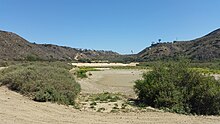 Sediment Basin located on the floor of Goat Canyon. Goat Canyon Sediment Basin.jpg