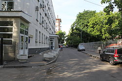 Vue de l'impasse de Gorlov depuis la maison numéro 4 vers Novoslobodskaya st.