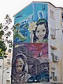Grafiti mural de Lalo Luque (Lalone) y Borja Moreno (Elalfil) en la avenida de Velázquez, 2022-12-31.