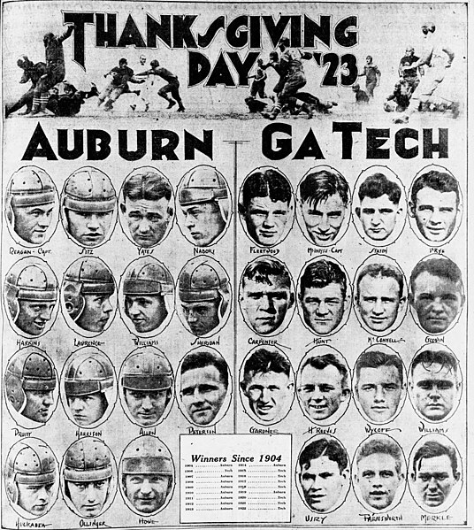 File:Graphic previewing the then-upcoming Thanksgiving Day (Nov. 29, 1923) Auburn Georgia Tech game.jpg