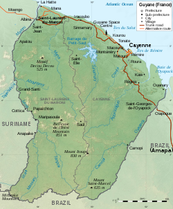 Location of French Guiana