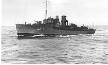 Flower-class corvettes became the most numerous of the ship types assigned to escort groups. HMS Gentian.jpg