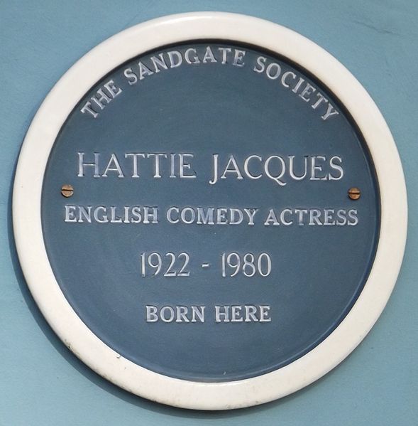 Blue plaque at the house where Jacques was born: 125 High Street, Sandgate, Kent