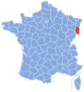Positionnement géographique du Haut-Rhin en France