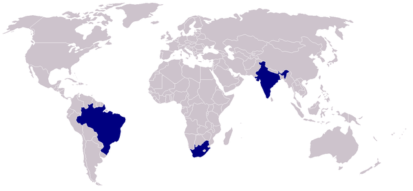 India, Brazil, and South Africa
