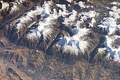 Part of the Cordillera Blanca as seen from the International Space Station in 2006.