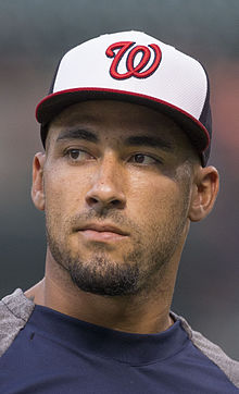 Ian Desmond is the only player other than Barry Larkin to win the NL Silver Slugger Award at shortstop in three consecutive seasons (2012-2014). Ian Desmond 2014.jpg