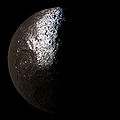 Color image of Iapetus taken by Cassini on Dec. 31, 2004