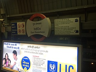 <span class="mw-page-title-main">Guru Dronacharya metro station</span> Metro station in Delhi, India