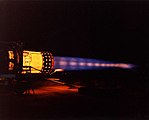 J58 on full afterburner, showing shock diamonds. Mesin turbojet ini bisa mencapai kecepatan Mach 3 pada pesawat SR 71 Blackbird.