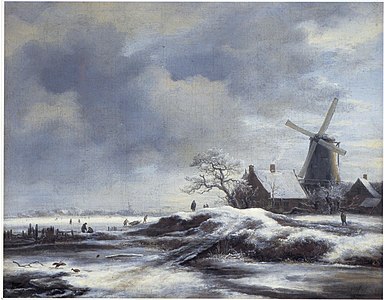 Winterlandschap met molen, bloavezhioù 1670