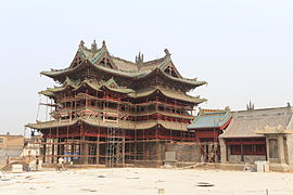 Xianshen Lou during its refurbishment in 2020