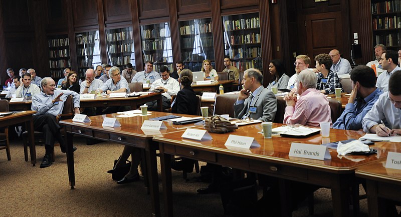 File:John Lewis Gaddis speaks to U.S. Naval War College (NWC) faculty during the Teaching Grand Strategy workshop at the NWC 120816-N-LE393-023 (7796812032).jpg