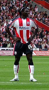 Kenwyne Jones appeared six times for Trinidad and Tobago while at Joe Public and W Connection from 2002 to 2004 Kenwyne Jones.jpg