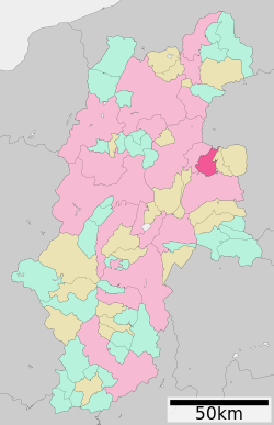 Komoron sijainti Naganon prefektuurissa