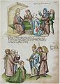 Segismundo otorgando un señor feudal húngaro y una dama de Borgoña (1464)