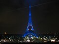 Tour Eiffel aux couleurs de l'Europe en 2008.