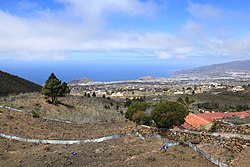 View of the Aridane Valley from Montaña Rajada in 2015; Los Campitos can be seen in the middle