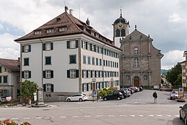 Zellweger'scher Doppelpalast und Reformierte Kirche