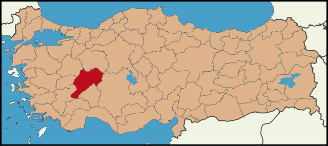 Localização da província de Afyonkarahisar na Turquia