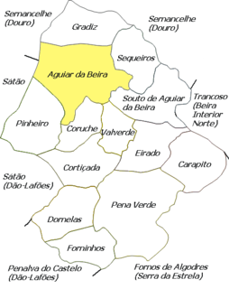 Местоположение на Aguiar da Beira в община Aguiar da Beira