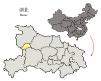 Location of Shennongjia in the province Location of Shennongjia within Hubei (China).png