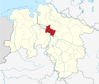 Lage des Landkreises Verden in Niedersachsen