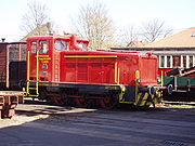 Jung diesellocomotief van de museumspoorlijn in Losheim am See