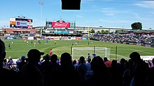 Louisville City game at Slugger Field in 2019 Loucity2.jpg