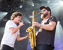 Lukas Graham at the minor stage during Stavernfestivalen in July 2016