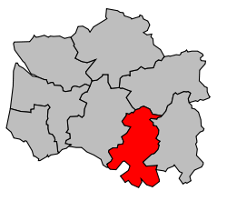 Kanton na mapě arrondissementu Montreuil