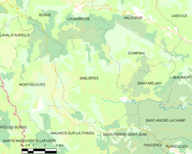 Mapa obce Sablières