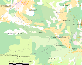 Mapa obce Mimet