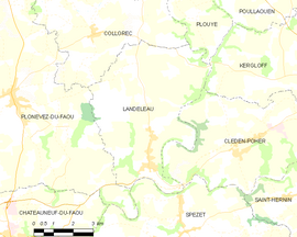 Mapa obce Landeleau
