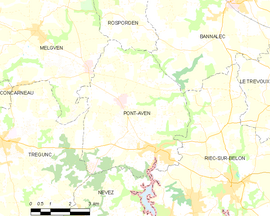 Mapa obce Pont-Aven