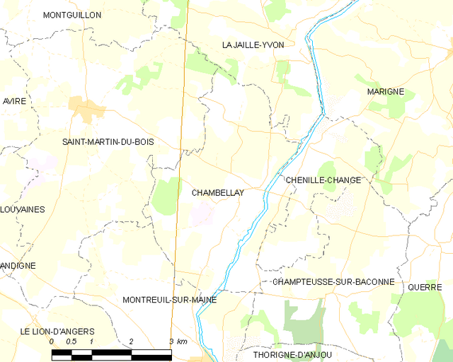 Poziția localității Chambellay