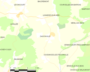 Poziția localității Dagonville